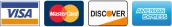 Visa, Mastercard, Discover and American Express accepted