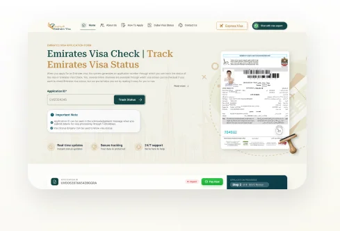 Tracking Emirates visa status and downloading the approved visa